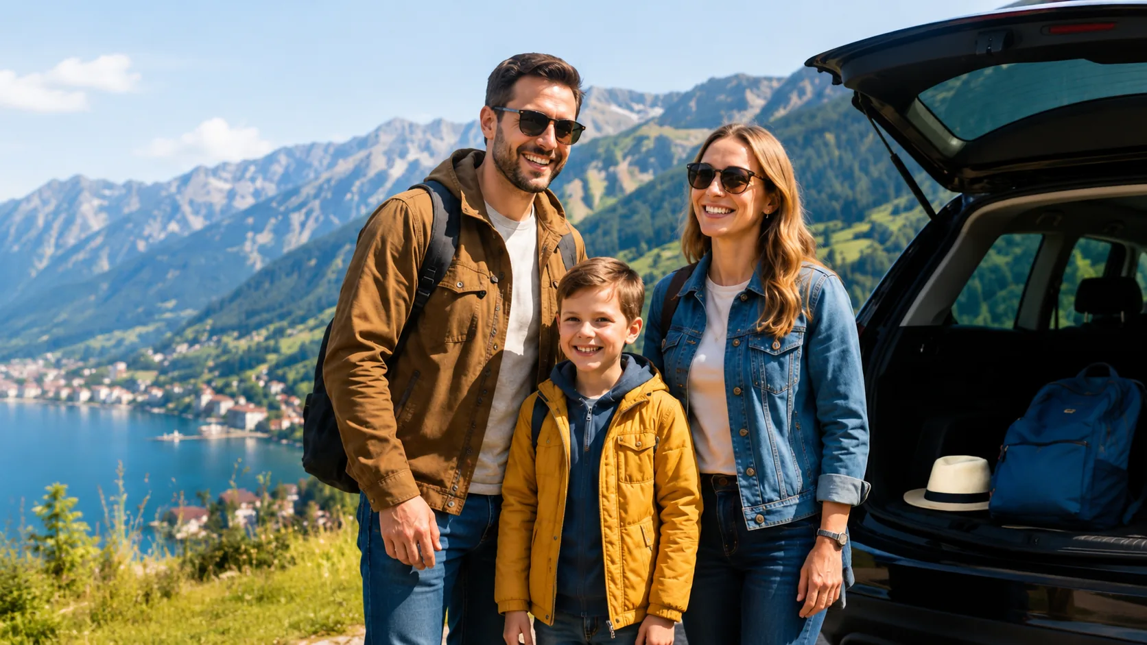 Famille assurée dans la région lémanique, près de Lausanne